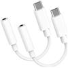 Oliveria Adattatore USB C a jack 2 pezzi USB tipo C a 3,5 mm cuffie jack Aux Audio Dongle per iPhone 15 Pro/Max/, Samsung S23 /23+/S22/S21+ Ultra Note 20 A53/ HW P50/P40/Pro Mate50/Pixel