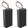 HALJIA 2PCS 2 × 3,7 V 18650 Portabatteria con coperchio, 18650 × 2 7,4 V Scatola portabatteria in plastica con interruttore ON/OFF e cavi 2 Solts