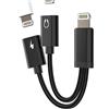 HOYULLI Adattatore da Lightning a cuffie (2 in 1) per iPhone 14 13 12 11 Pro Max per iPad cavo audio splitter per Apple MFi Certified AUX connettore auricolare microfono convertitore doppio jack accessori