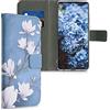 kwmobile Custodia Compatibile con Samsung Galaxy A52 / A52 5G / A52s 5G Cover - Portafoglio Pelle Sintetica con Chiusura Magnetica - Porta Carte Magnolie