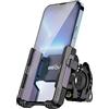Grefay Supporto Telefono Bicicletta e Moto con Smontaggio Rapido, 2 Porte Rotazione a 360°, per Manubrio Bici e Scooter, Compatibile con Smartphone da 4,0 a 7,0 Pollici