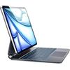 Earto Custodia per iPad Air da 13 pollici, con tastiera 2025/2024, tastiera Magic Style iPad Pro 12.9, chiusura magnetica, multi-touchpad, illuminazione a 7 colori, layout QWERTZ, nero