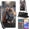 Haninsuze Cover per Xiaomi Redmi Note 10 5G, Gatto | Pelle PU Portafoglio, Porta Carte, Magnetica, Libro, Antiurto Custodia