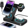 ZOVHYYA Caricabatterie Wireless Stazione di Ricarica Pieghevole da 15 W con Adattatore QC 3.0 da 18 W