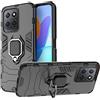 ESTH® Custodia per Honor X6a con 360° Rotante Staffa, [Compatibile con Supporto Magnetico per Auto], Cover Paraurti PC + TPU, Nero