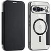 OUBELI Cover magnetica per Google Pixel 10 Pro XL Custodia in pelle PU Flip Custodia Trasparente a portafoglio con Porta Carte e Blocco RFID - Nero
