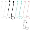 Hukneqn Cordini, Lacci e Cinturini in Silicone per AirPods Pro/3/2/1, Accessori Anti-smarrimento (Nero Bianco Verde Rosa)