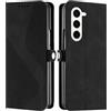 Fatcatparadise Cover per Samsung Galaxy Z Fold 6Flip Caso in PU Pelle Premium Portafoglio Custodia [Kickstand] [Slot per Schede] [Chiusura Magnetica] per Samsung Z Fold 6 (Nero)