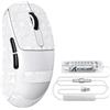 ATTACK SHARK V5 Mouse da Gioco Wireless 8KHz,53G SUPERLEGGERO,Sensore PixArt PAW3950MAX,MCU Nordic 52840,Mouse da Gioco BT/2.4G/Cablato con Cavo a Spirale,42KDPI,Rivestimento Ice-feel (Bianco+Tape)