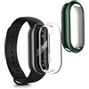 kwmobile Set 2x Custodia Smartwatch Compatibile con Xiaomi Mi Band 8 Cover - Case Silicone Protezione Orologio Fitness trasparente/verde