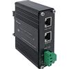 Hereta Ingresso industriale indurito 12-48VDC dell'iniettore di Gigabit PoE+ con guida DIN e montaggio a parete Collegamento del dispositivo IEEE 802.3 af/at PoE (30W)