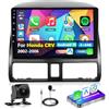 Motorsi 4GB+64GB Carplay Autoradio per Honda CRV 2002 2003 2004 2005 2006， Android Bluetooth Car Stereo Schermo con GPS WiFi RDS/FM Radio SWC EQ USB Mirror Link Canbus + Telecamera Posteriore