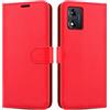iCatchy Custodia a portafoglio in pelle per Motorola Moto E13, con supporto e scomparti per carte di credito e supporto, per Motorola Moto E13, colore: rosso