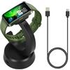 kwmobile Caricatore Compatibile con Huawei Band 10 / Honor Band 9 / Band 7 / Band 6 / OPPO Band 2 Smartwatch - Cavo USB 100 cm e Stazione di Ricarica Smart Watch - nero