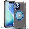 Beeasy per iPhone 17 Cover Impermeabile IP68 con Magsafe, 360 Militare Antiurto Protezione Schermo Integrata, Custodia Magnetica Rugged Resistente, 6,3, Nero