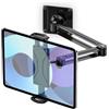 MoKo Supporto Universale per Tablet a Muro, Supporto per Tablet e Telefoni da 4,7-14 Pieghevole ed Estensibile, Porta Cellulari Regolabile a 360° per Cucina, Palestra, Ufficio, Aula, Nero