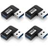 CanQuanSWZX 4 connettori angolari USB 90 gradi, adattatore angolare USB 3.2, USB 3.2 maschio a femmina, connettore angolare a forma di L per trasferimento dati, velocità di 10 Gbps, compatto e