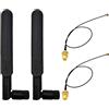 WayinTop 2Set 8dBi 2,4 GHz 5 GHz Dual Band Wireless Network WiFi Antenna RP-SMA Femmina + 20 cm U.FL/IPEX a RP-SMA Cavo Pigtail Maschio per Mini PCIe Card Router Repeater