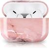 Newseego Custodia per Airpods Pro 2, Custodia Elegante con Motivo in Marmo per Airpods Pro 2 PC Custodia Rigida Protettiva Antiurto per Airpods Pro 2nd Generazione 2022 Custodia di Ricarica -Rosa