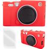 VOVMOEYA Custodia in silicone per Fujifilm XE5 X-E5, accessori per Fujifilm XE5 X-E5, con 2 pellicole protettive ultra sottili da 0,25 mm per fotocamera Fujifilm XE5 X-E5, colore rosso