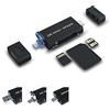 JJC Lettore di Schede SD in Metallo, 3-in-1 USB 3.0 Micro USB 2.0 Type-C 3.0 con 3 Slot per Schede Lettore di Schede Facile per Schede di Memoria SD SDHC SDXC Micro SD Micro SDHC Micro SDXC NM (Nero)