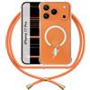 ANFAIRLACE Cover Cordino Compatibile con iPhone 17 Pro, Custodia Laccio Trasparente Silicone Morbido Regolabile Antiurto Rinforza Angoli Chiaro Case, Arancione