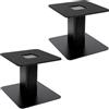Tlingt Support Supporto per altoparlante da scrivania, resistente ripiano in metallo da 17,8 x 17,8 cm, robusta base piatta per monitor da 4 a 7 e altoparlanti da scaffale, rialzo compatto da scrivania per casa