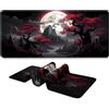 LeKuni Tappetino Mouse Gaming 900x400 mm, Grande Mouse Pad XXL Confortevole, Lavabile, Antiscivolo Tappetino Scrivania Supporto per Computer, PC e Laptop -Luna Rossa