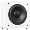 RO&CO DYNAVOICE Challenger SUB-8 Bianco Opaco Subwoofer Attivo 8 Pollici 90W RMS 125W Max Cabinet Chiuso Senza Bass Reflex Controllo Fase e Filtro Low Pass per Home Cinema e HiFi