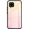 Dedux Custodia Cover per Samsung Galaxy A42 5G, Custodia in Vetro Temperato a Colori Sfumati + Protettivo TPU Case Cover (Oro/Rosa)