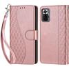 KENHONER Compatibile Cover con Xiaomi Redmi Note 10 Pro/Note 10 Pro Max,Premium Pelle PU Portafoglio Flip Libro Custodia Cover per Redmi Note 10 Pro [Protezione Completa] (Oro rosa)