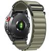 SumRioo QuickFit 22mm Cinturino per Garmin Fenix 8/8 Solar 47mm/7 Pro/7/6 Pro/6/5/5 Plus/E, Nylon Alpine Loop Cinturino per Garmin Tactic 8 47mm, Descent G2, Epix 2, Forerunner 965/955, Oliva