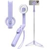 Spigen Bastone Selfie Compatibile con MagSafe Wondersnap MagFit S571W, Selfie Stick Bluetooth con Telecomando, Treppiede Magnetico Portatile per iPhone, Galaxy, Pixel, Xiaomi, GoPro etc - Lavendar