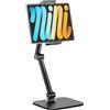 Putilsen Mount Supporto per tablet, con supporto regolabile, flessibile, per iPad, Kindle, telefono cellulare e altro, supporto per tablet a collo d'oca per dispositivi da 4,7 a 12,9, editoria da tavolo, nero