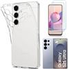 N NEWTOP Custodia Compatibile con Samsung Galaxy S25 Ultra, Morbido TPU CLEAR Silicone Anti Graffio Trasparente Slim Sottile Flessibile Case Posteriore Proteggi Vetro (Cover +2 Pellicola)