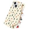 Yoedge Natale Cover con Cordino per iPhone 15 6,1, Natalizia Custodia con Laccio Tracolla Aesthetic Natalizie Albero di Natale Disegni, Silicone TPU Corda Protettiva Natalizie Case, Beige