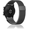 Niboow 20mm Cinturino Compatibile con Huawei Watch GT 3 Pro 43mm/Watch GT 3 42mm/Watch GT 2 42mm/Watch 2, Acciaio Inossidabile Magnetico Cinturino Compatibile con Honor Magic Watch 2 42mm - Nero
