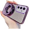QIWEIQING Custodia per Samsung Galaxy A52S 5G Glitter Trasparente Ragazze Donne, Cover Magnetica Telefono Scintillante Antiurto Protezione Fotocamera Cover per Samsung A52 4G / 5G. Purple DS