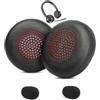 TaiZiChangQin Savi 7300 - Cuscinetti di ricambio compatibili con cuffie da ufficio Poly Savi 7300, in pelle proteica, schiuma ad alta densità, colore nero