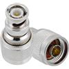 Vecys 2 Pezzi Adattatore Coassiale RF N Maschio a BNC Maschio 50 Ohm Adattatore Antenna N a BNC per Cavo di Prolunga Antenna Radio