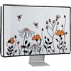 kwmobile 20-22 monitor Cover - Protezione Monitor PC Antipolvere Schermo Computer - Custodia Protettiva Api e Fiori