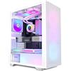 KEDIERS Case PC - 6 ventole PWM preinstallate, custodia da gioco ATX Mid Tower Case per computer a rete con aperture laterali in vetro temperato, G300, bianco