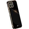 RankOne La Custodia del Telefono è Adatta per HONOR X8a (6.7 Inches), Case per Cellulare in Silicone con Telaio Galvanico - Nero