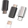 HOYULLI Adattatore Ricarica Lightning A Micro USB(3 Pack) per IPhone Femmina Jack Da MicroUSB Maschio Cellulare Android Per Apple Cavo Dati Compatibile Per Samsung Galaxy S6 S7 Edge+ S7Active Note5 to-mc