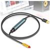 GOMETY Adattatore USB a audio ottico da USB-A a Fiber Optic SPDIF, adattatore Toslink 3M, nero - Scheda audio ottica Plug & Play