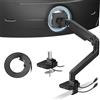 ARES WING Supporto per monitor con USB A/C, braccio per monitor da 17 a 49 pollici, supporto per monitor regolabile per 20 kg, supporto per monitor con molla a gas, VESA 75/100 mm, nero