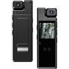 Andoer Mini fotocamera Corporpora 4K, Polizia Body CAM con obiettivo girevole a 180°, visione notturna rilevamento del movimento supporto App Control per registrazione