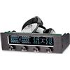 VBESTLIFE Controller Ventola per Computer a 4 Ventole, STW 6041 Sensore di Temperatura CPU a 4 Canali Controller Ventola di Raffreddamento per PC Pannello Frontale Data Ora Temperatura Display LCD per Ventola C
