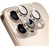 AiMok Bling Pellicola Fotocamera Compatibile con iPhone 16 pro/16 pro max, HD Vetro Temperato Alluminio Rim Protezione Lente Pellicola Anti Graffio Custodia per iPhone 16 pro/16 pro max - Titanio