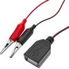 CABLEPELADO Cavo di alimentazione da 5 V USB tipo A femmina a morsetti a coccodrillo | Cavo di prova USB | 5 V DC | Corrente massima di lavoro: 2 A | 18 AWG | 1 metro | Collegamento USB Femmina